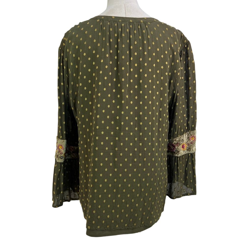 Chico's Green Peasant Top Whimsical Whimsygoth - Picture 10 of 10
